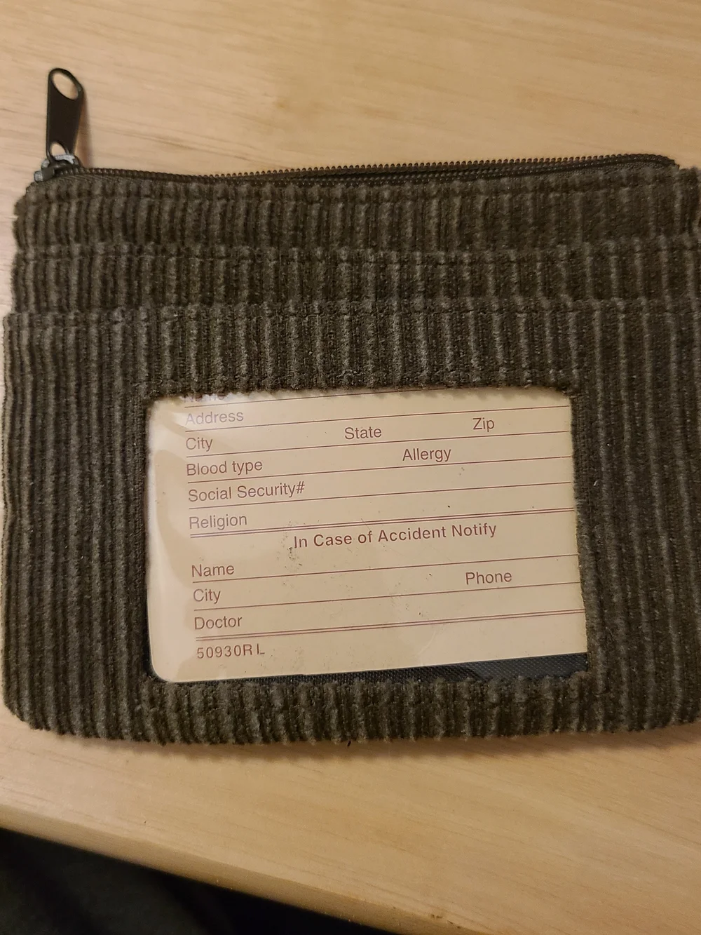 Buxton Corduroy Pouch with Lady, Purple & Green Accents